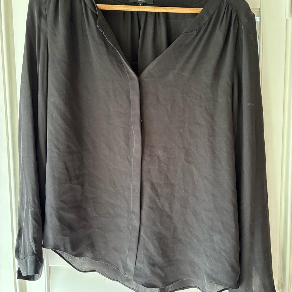 Aritzia Babaton black silk blouse